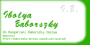 ibolya baborszky business card